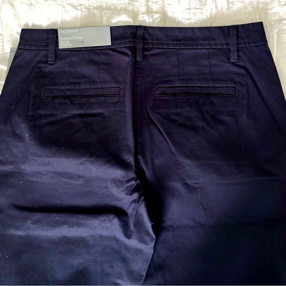 NWT- Talbots Navy Relaxed Chinos - Picture 4 of 6
